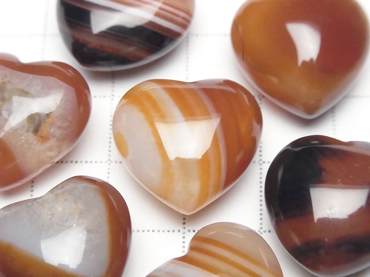 Carnelian, Sardonyx Undrilled Heart 19x20mm 2pcs