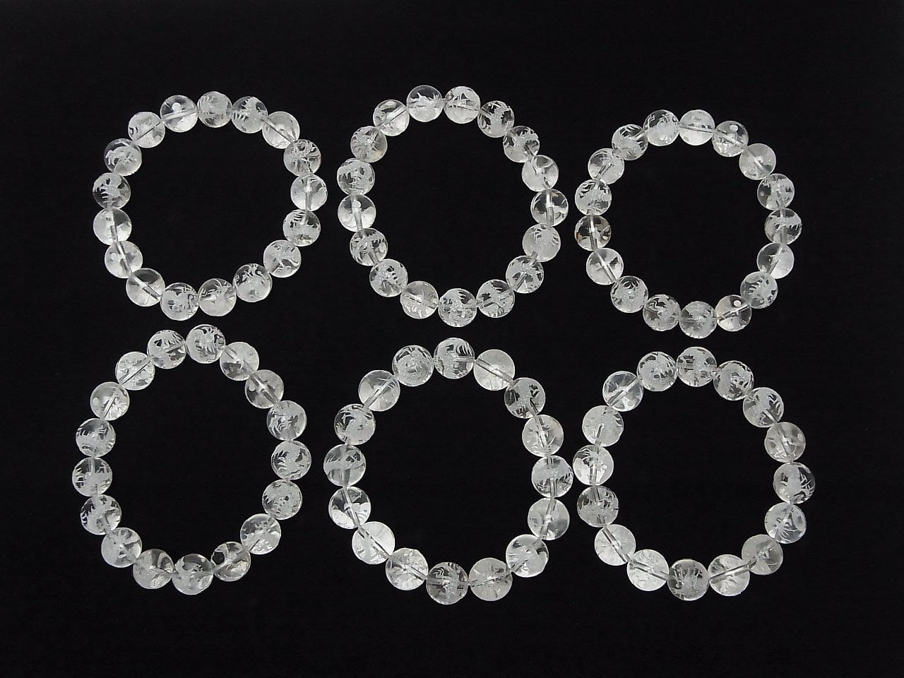 Dragon (Four Divine Beasts) Carved! Crystal Quartz AAA- Round 12mm 1strand beads (Bracelet)