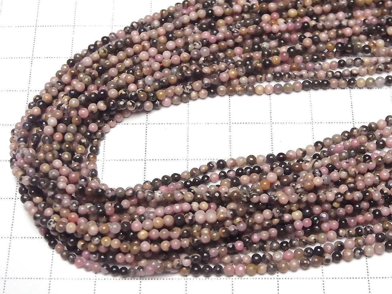 Dendric Rhodonite Round 2mm 1strand beads (aprx.15inch/38cm)