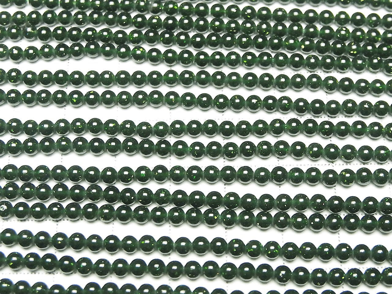 Green Goldstone Round 3mm 1strand beads (approx. 15 inches/38 cm)