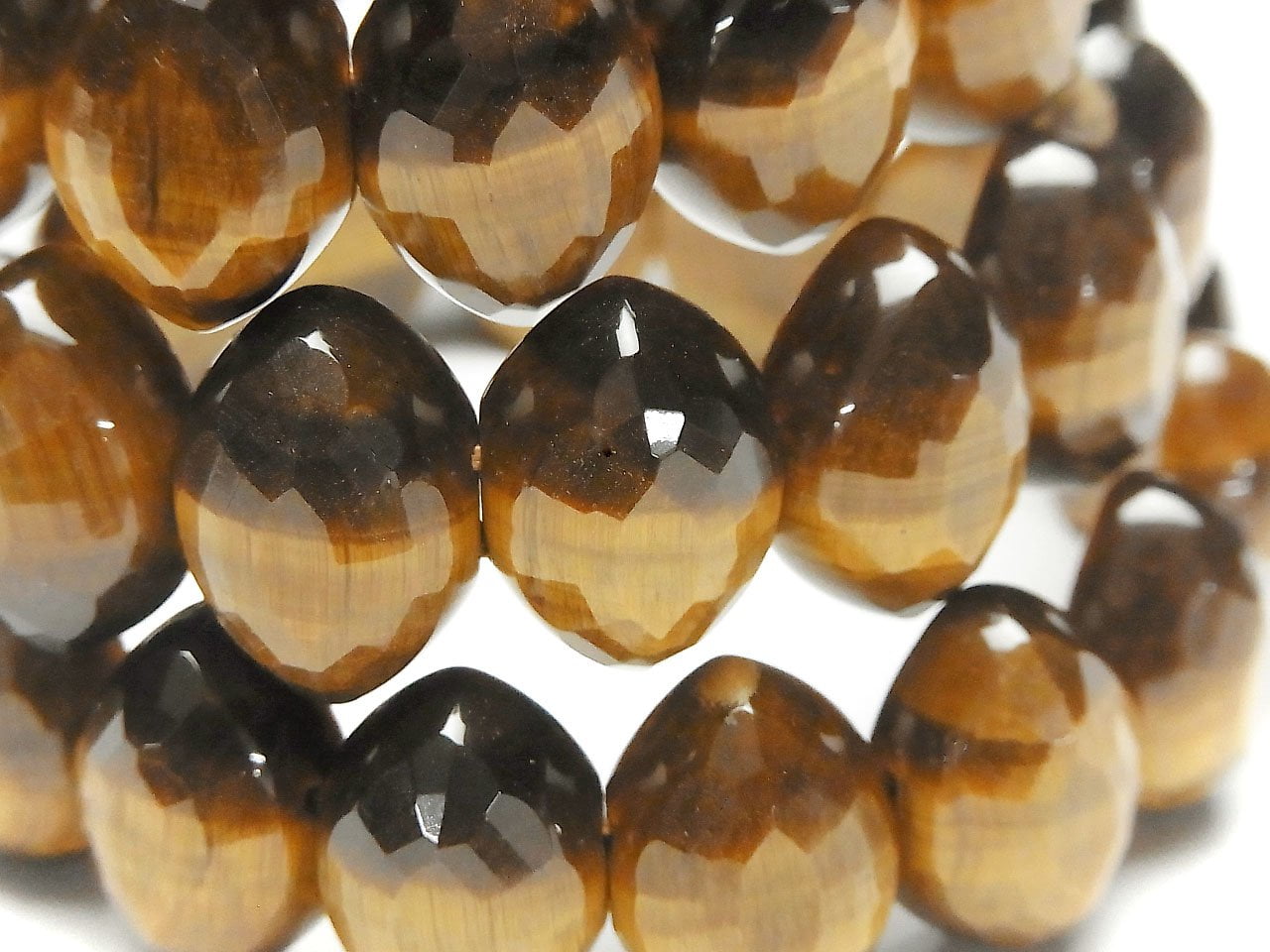 1strand $13.99! Yellow Tiger's Eye AAA - 2 holes Faceted Marquise 19 x 13 x 8 1 strand (Bracelet)