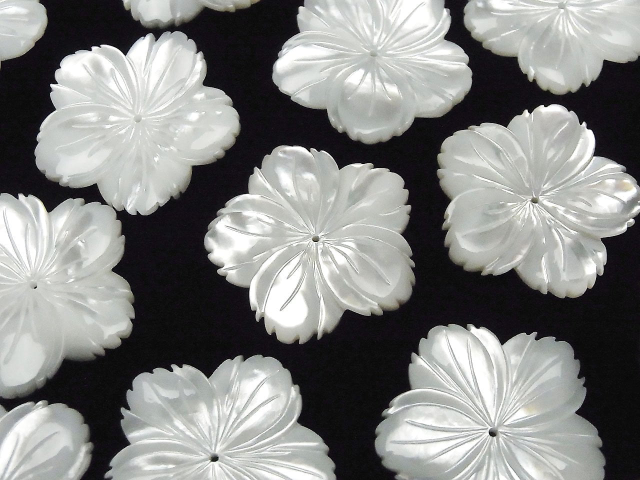 High Quality White Shell (Silver-lip Oyster) AAA Flower 30mm Center Hole 1pc