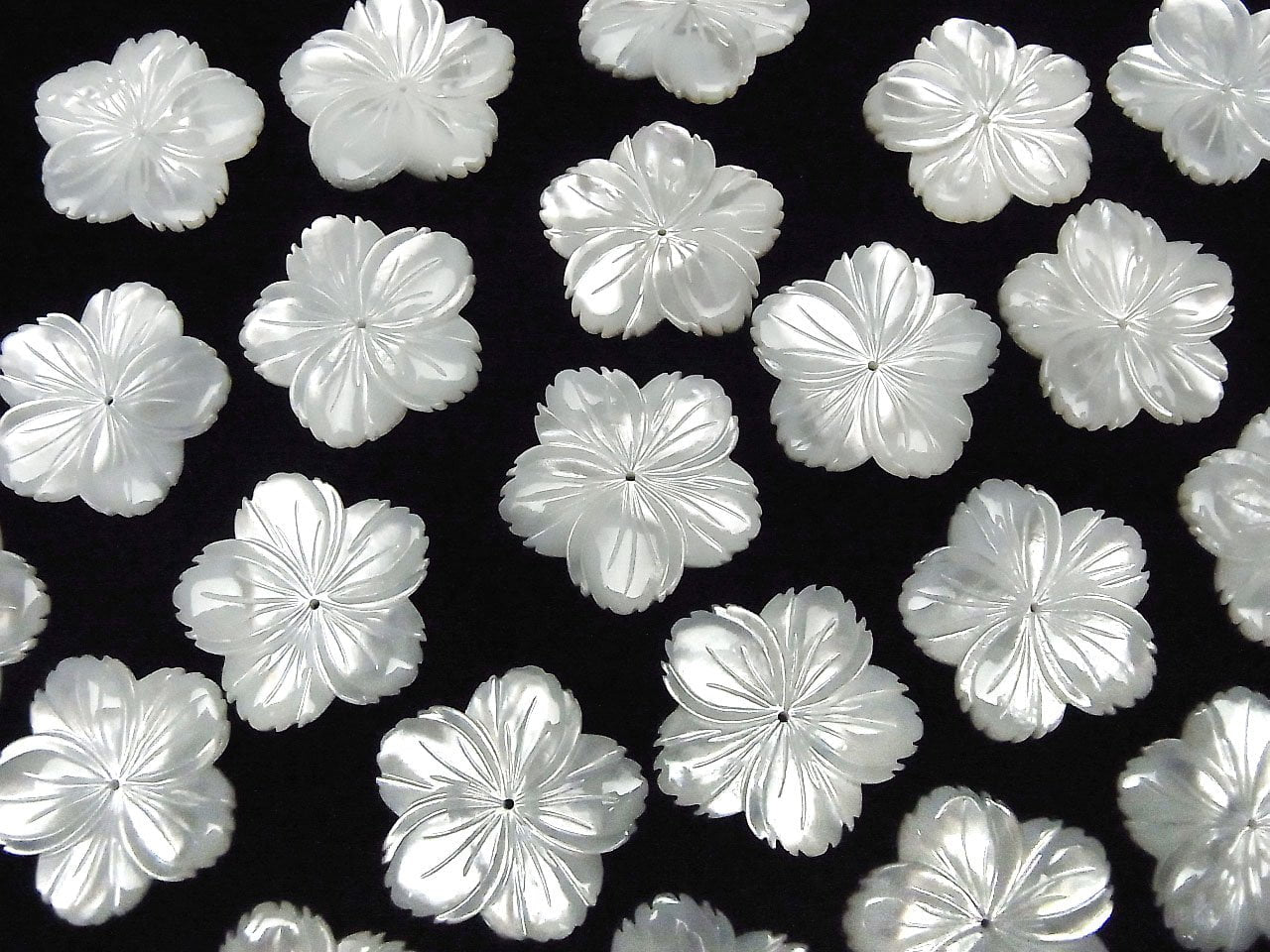 High Quality White Shell (Silver-lip Oyster) AAA Flower 30mm Center Hole 1pc