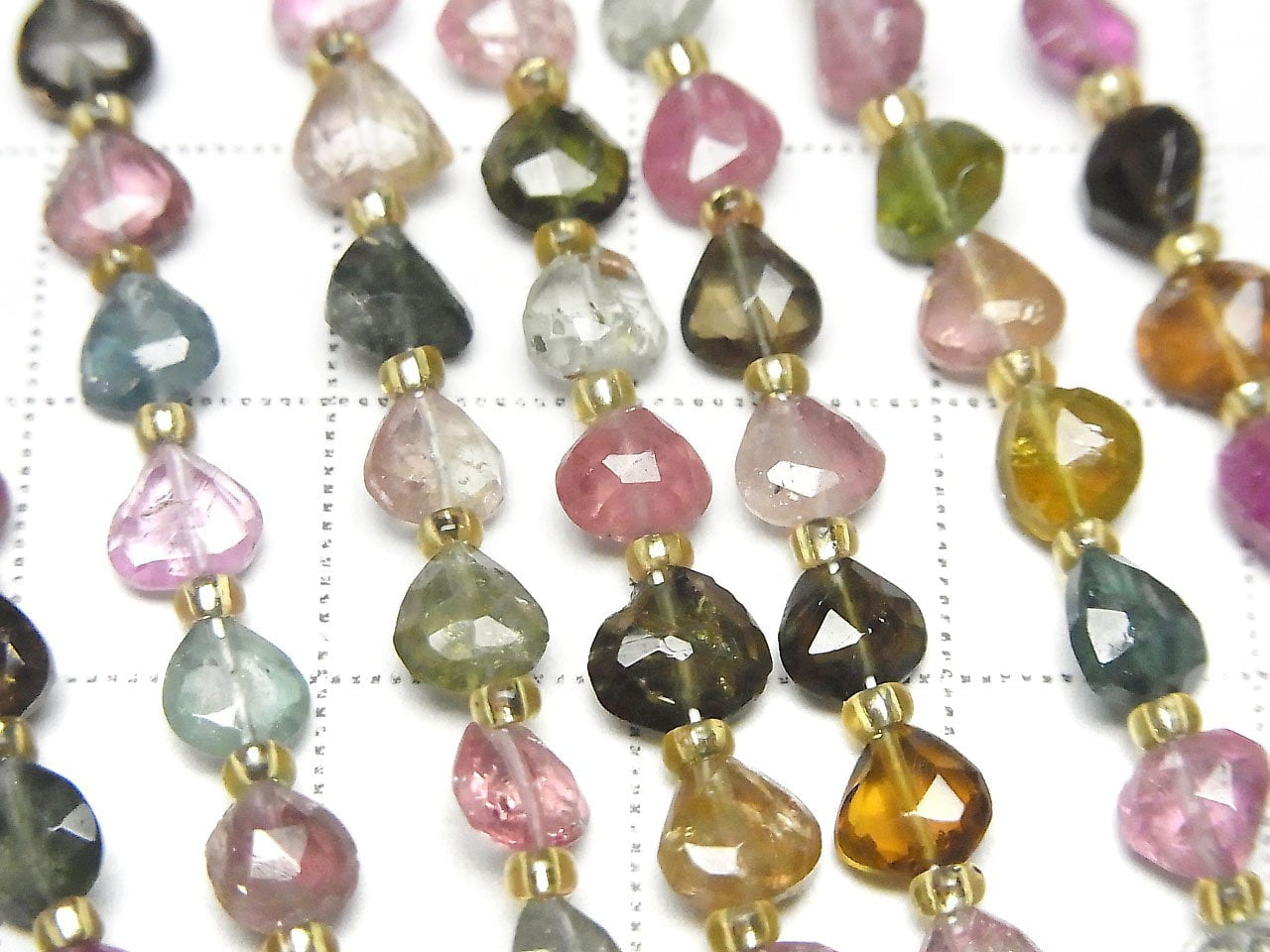 High Quality Multicolor Tourmaline AA++ Vertical Hole Chestnut Shape 1strand beads (aprx.7inch/18cm)