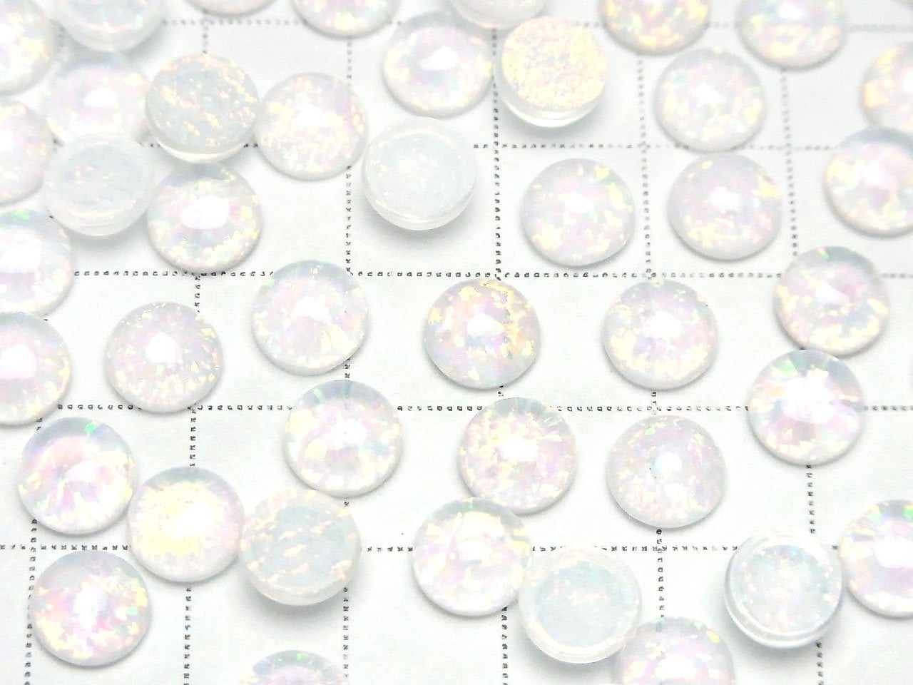 京都蛋白石 x 水晶石英 AAA 級圓形蛋面素面 8x8mm 2顆