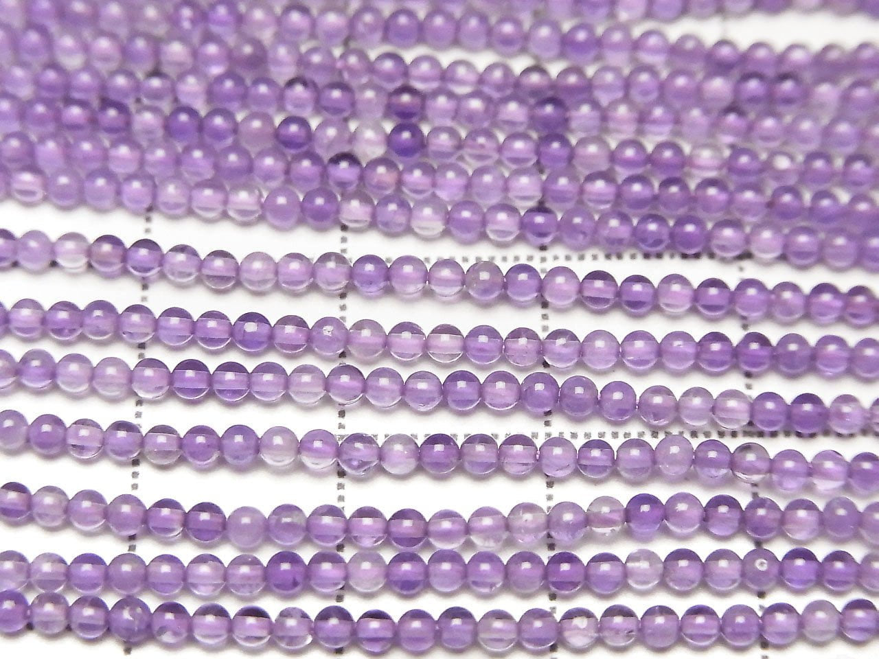 紫水晶 AA++ 圓珠 2mm 一串 (約15英寸/38公分)