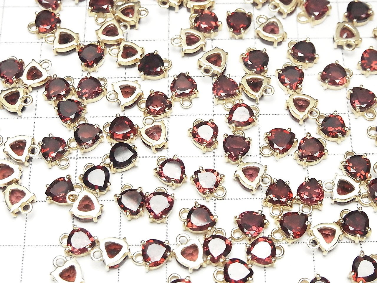 High Quality Mozambique Garnet AAA Bezel Setting Chestnut Faceted 6x6.5mm 18KGP 1pc