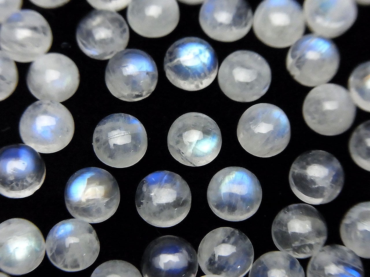 Rainbow Moonstone AA Round Cabochon 5x5mm 10pcs