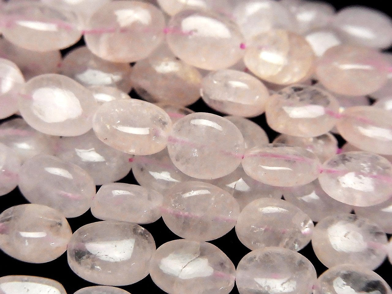 Morganite AA+ Oval half or 1strand beads (aprx.16inch/40cm)