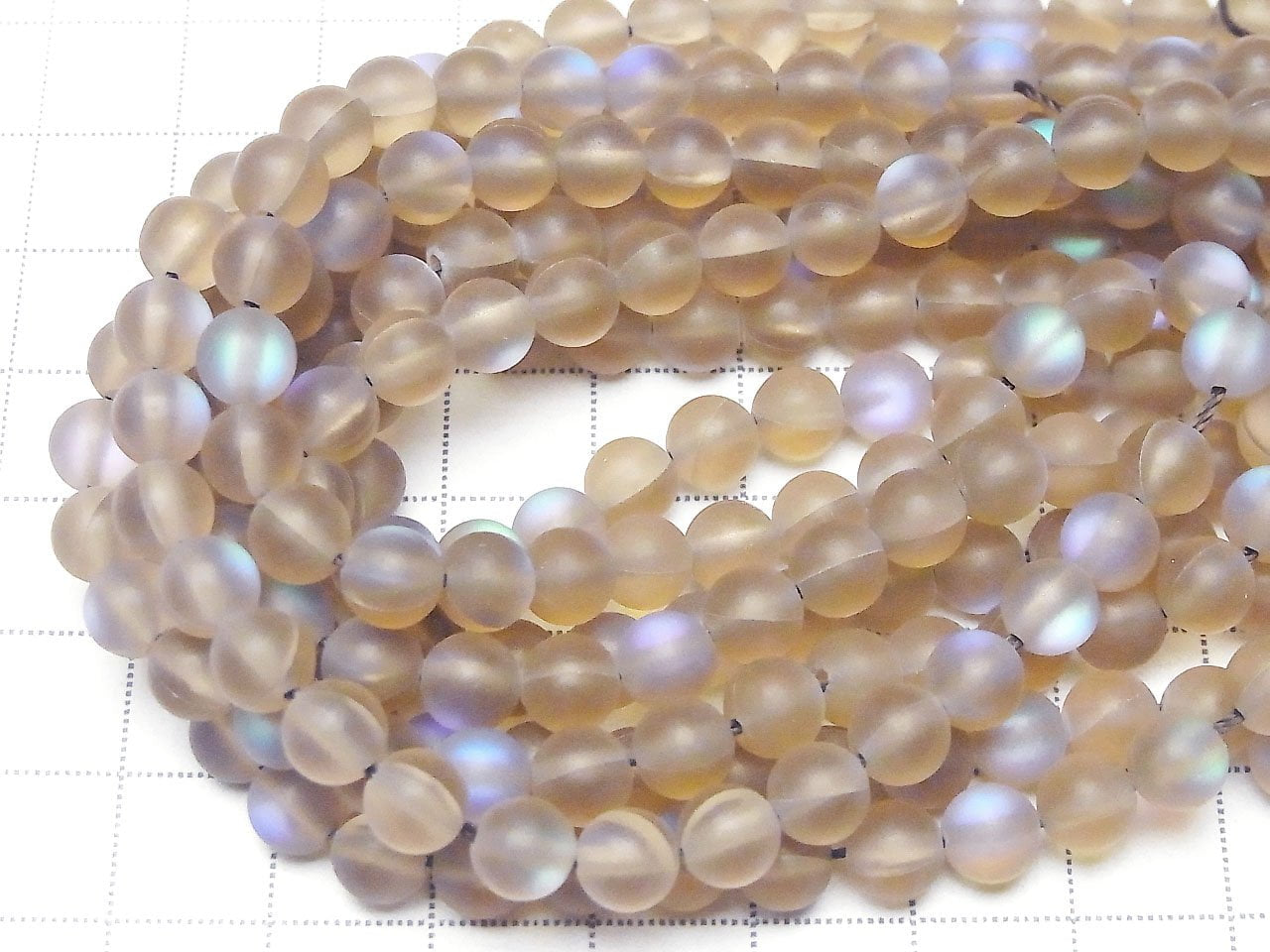 Frost Brown Luna Flash Round 6mm 1strand beads (aprx.15inch/37cm)
