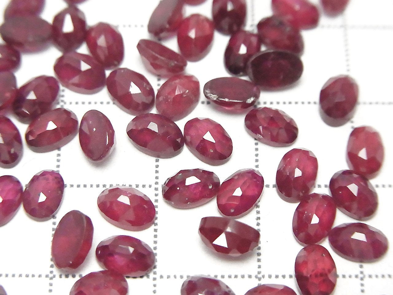 高品質紅寶石 AAA 橢圓玫瑰式切割 6x4mm 2顆