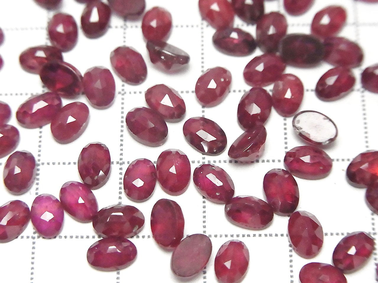 高品質紅寶石 AAA 橢圓玫瑰式切割 6x4mm 2顆