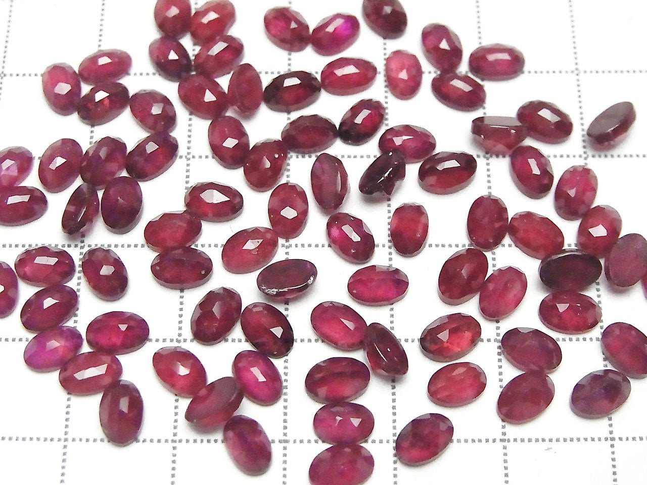 高品質紅寶石 AAA 橢圓玫瑰式切割 6x4mm 2顆