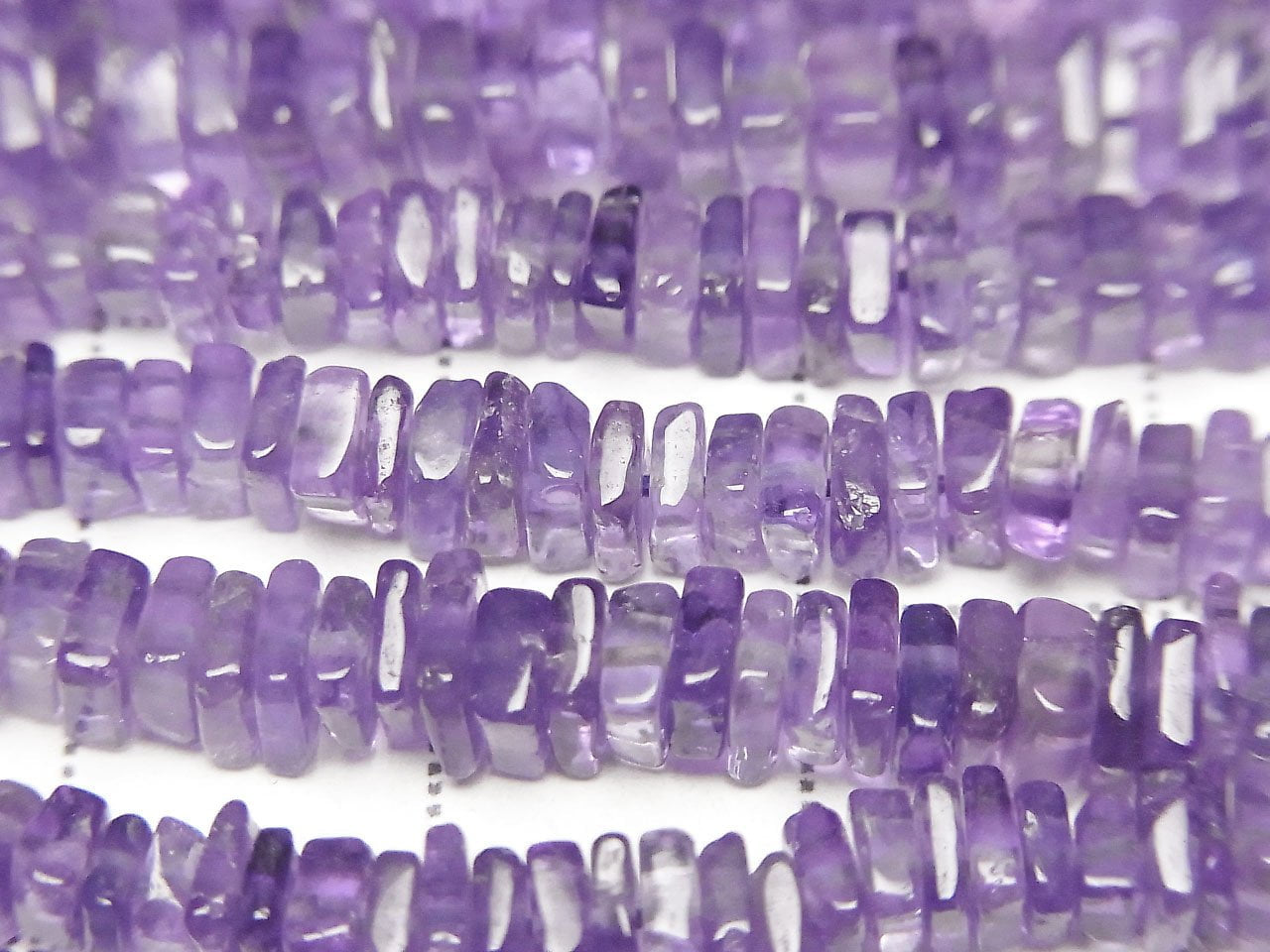紫水晶 AA++ 方形扁珠 (碟形) 半串或一串 (約15英吋/38公分)