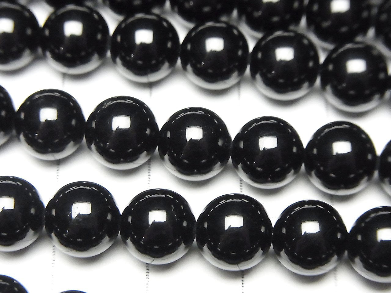 Black Tourmaline AAA Round 8mm half or 1strand beads (approx. 15 inches/38 cm)