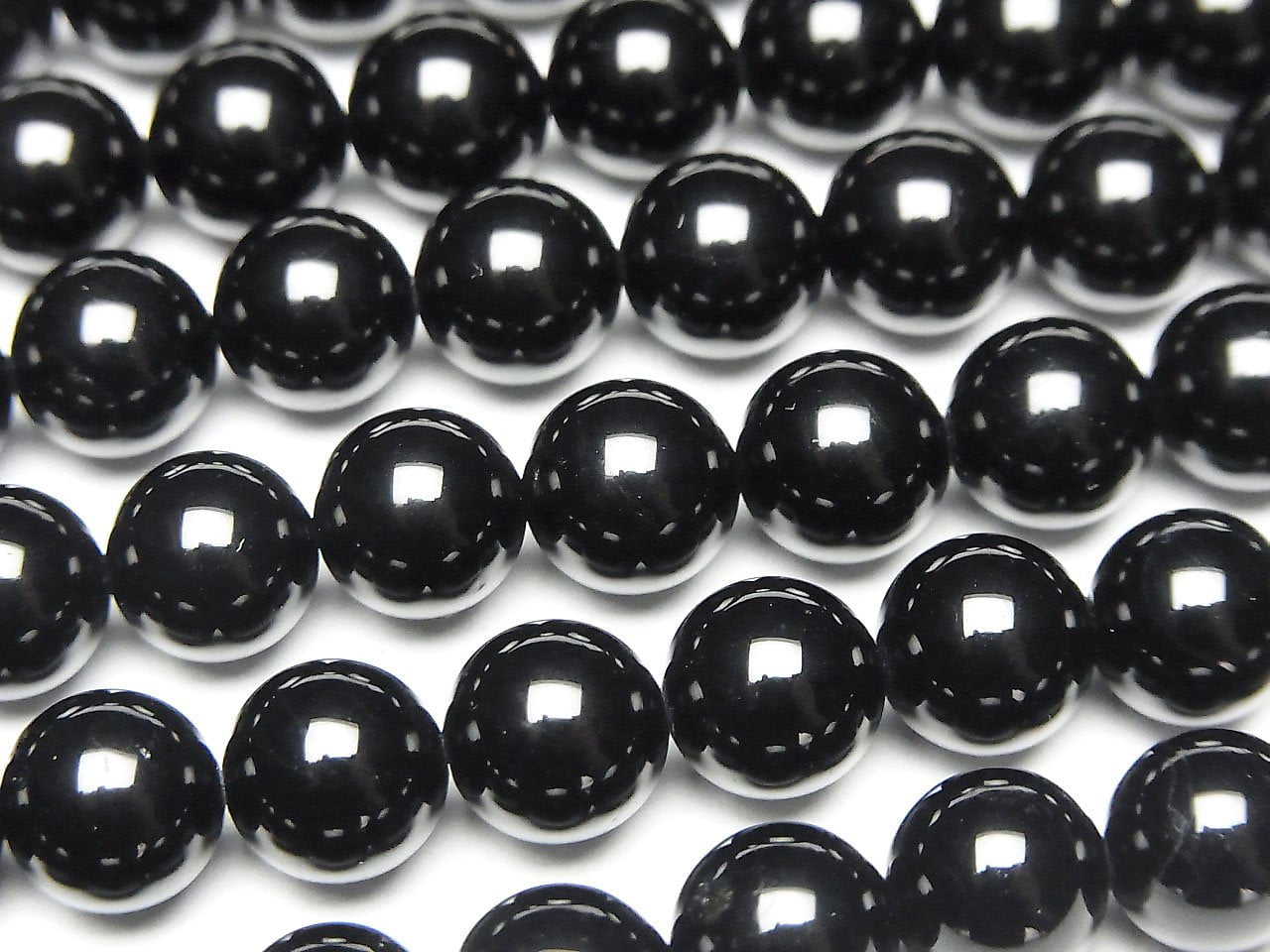 Black Tourmaline AAA Round 8mm half or 1strand beads (approx. 15 inches/38 cm)