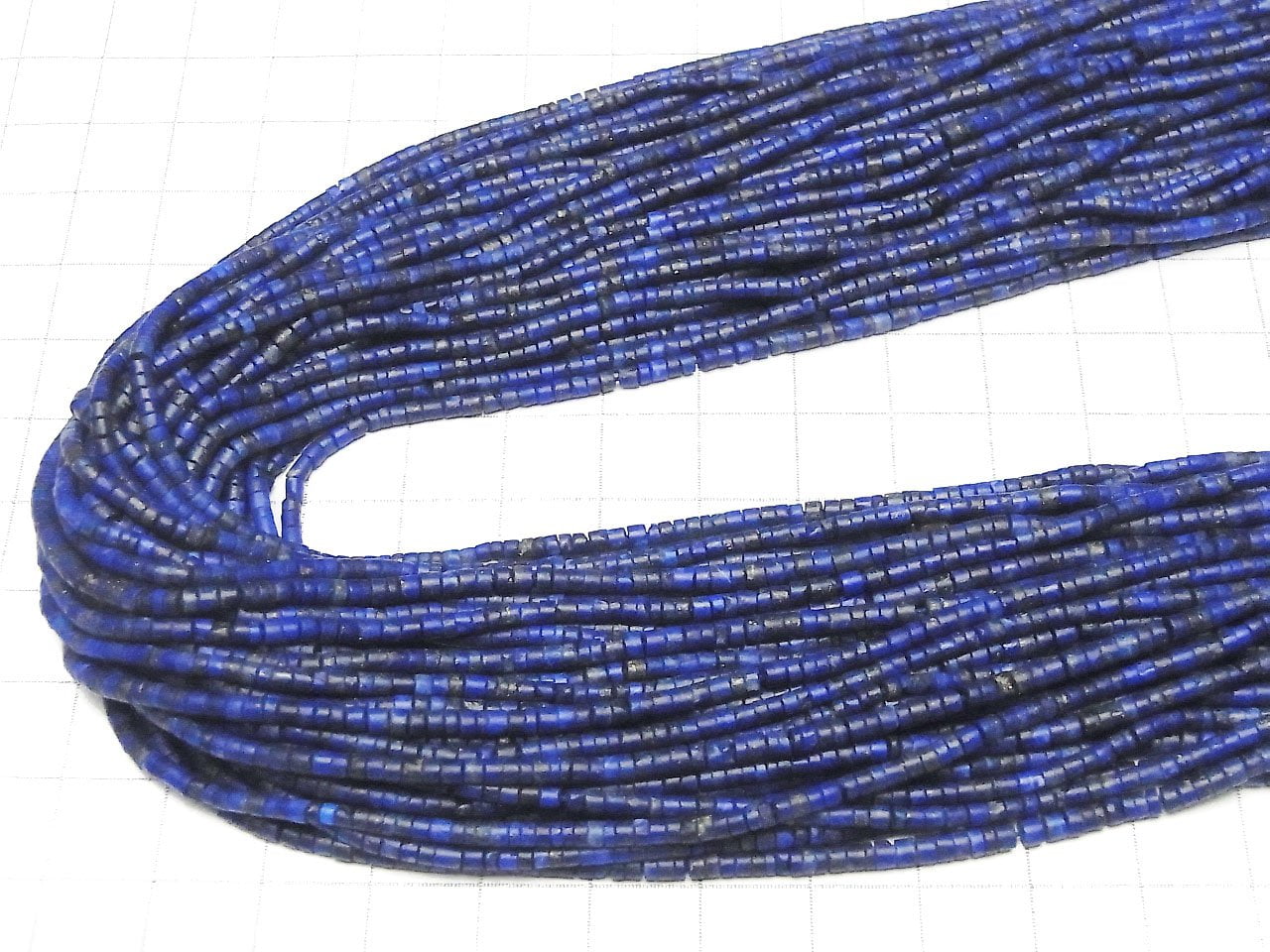 青金石 AA++ 管珠 (海希) 2x2x1mm 一串珠 (約 13 英吋/33 公分)
