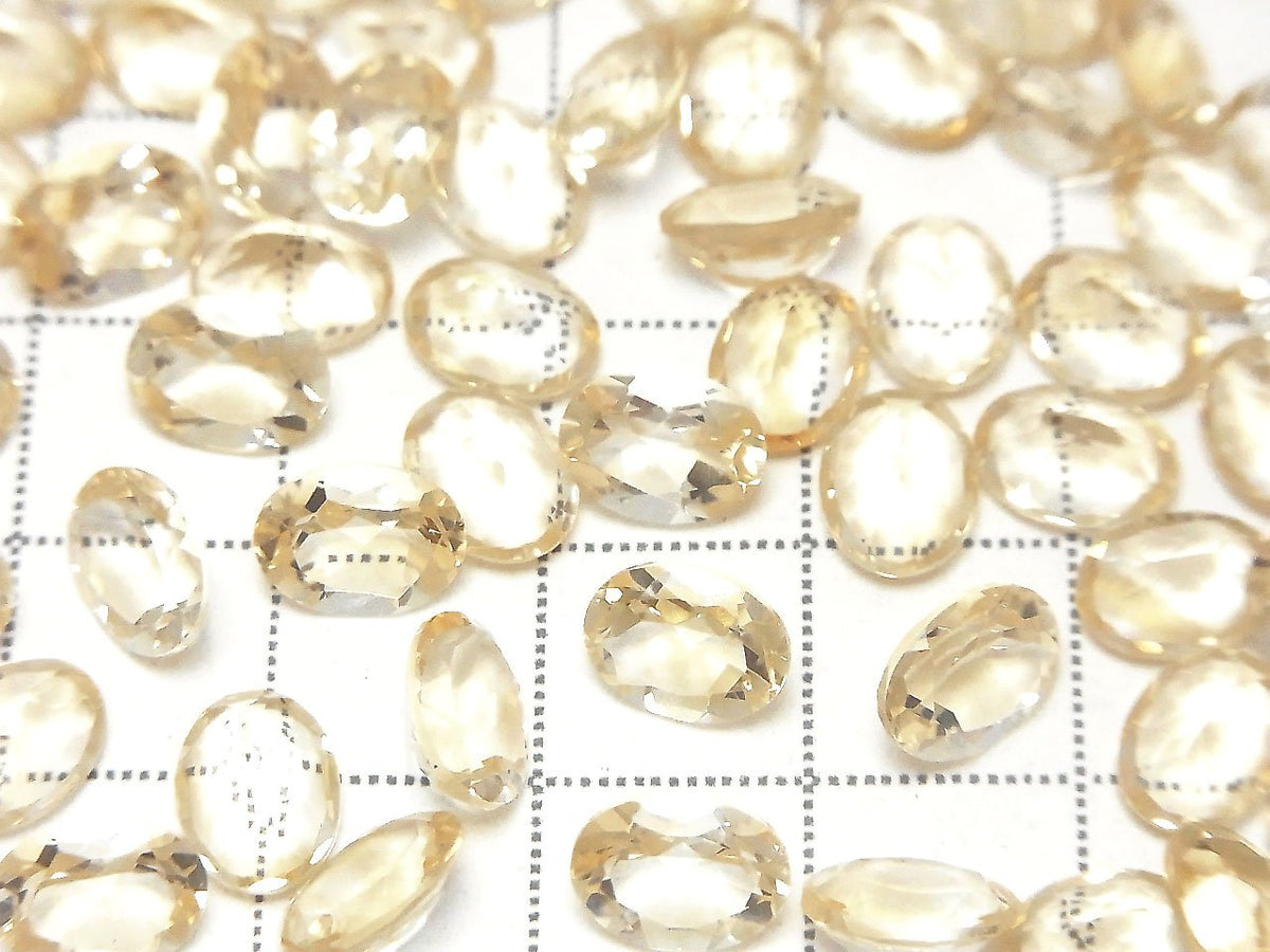 High Quality Citrine AAA Undrilled Oval Faceted 8x6x4mm 5pcs