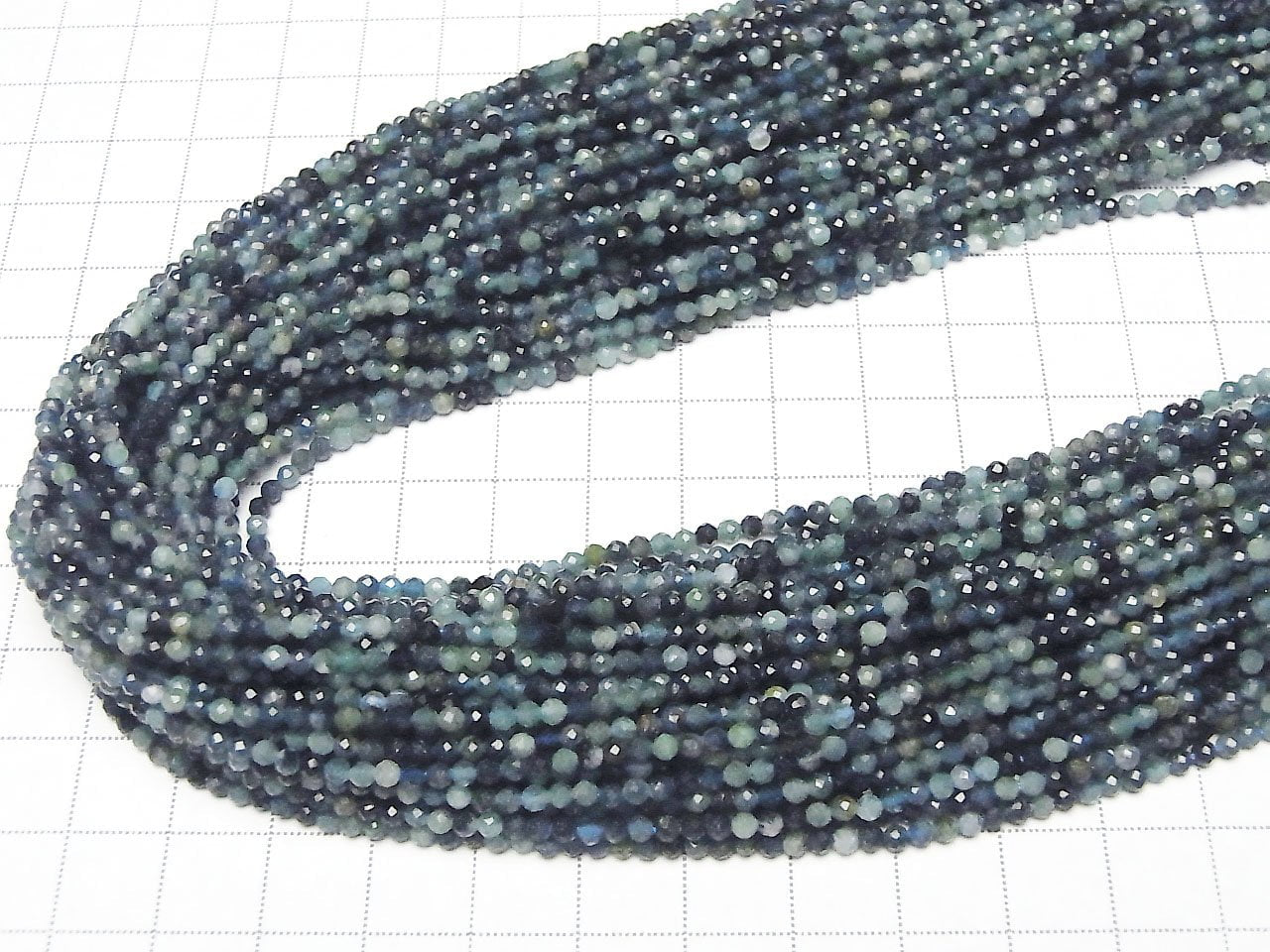 Haute Qualité ! Tourmaline Indigolite AA++ Facettée Ronde 2mm 1 fil de perles (env. 15 pouces/37 cm)