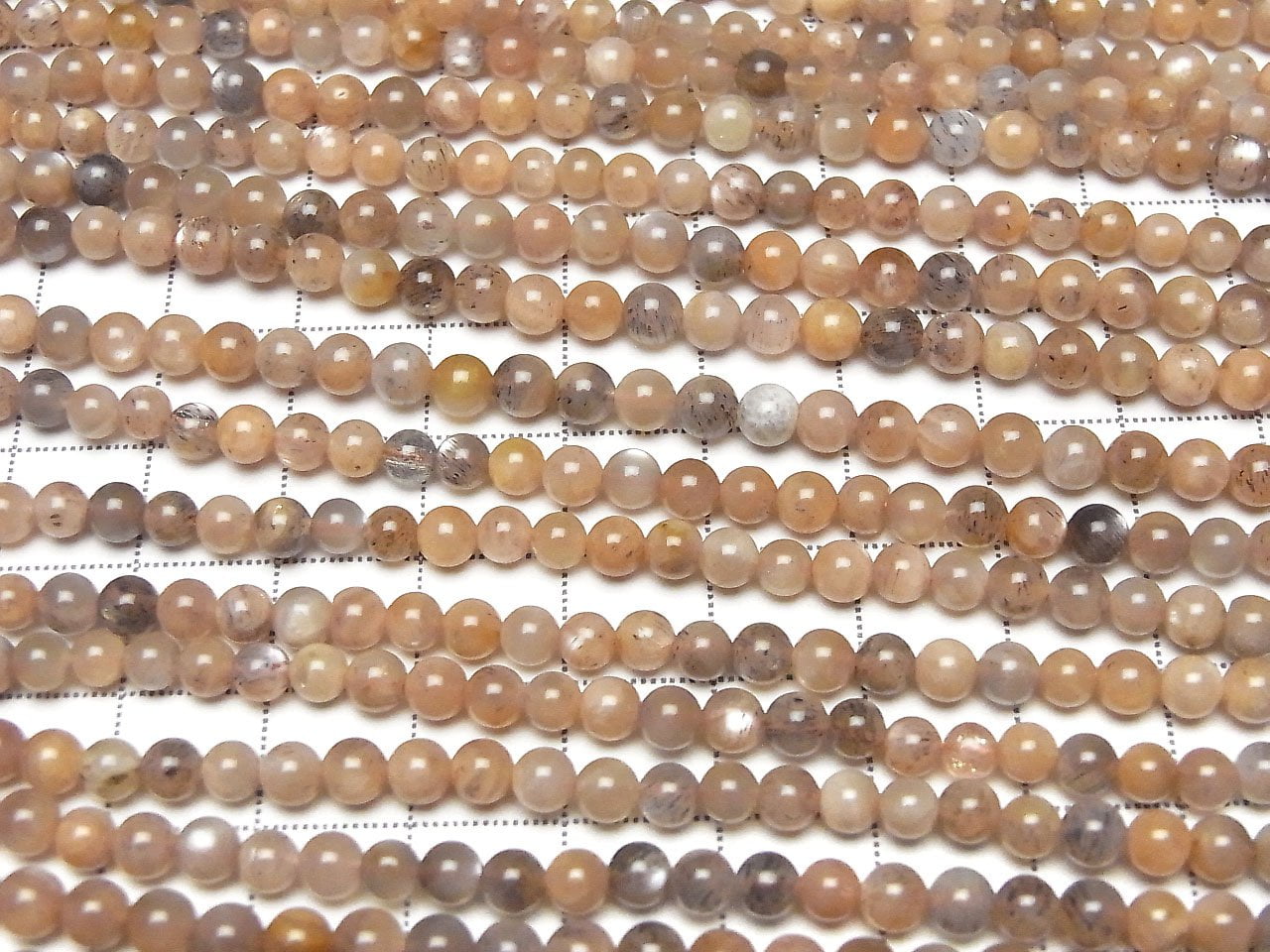 1 fil 8,79 $ ! Perles 4mm rondes en pierre de lune multicolore AA++ 1 fil (environ 38cm / 15 pouces)