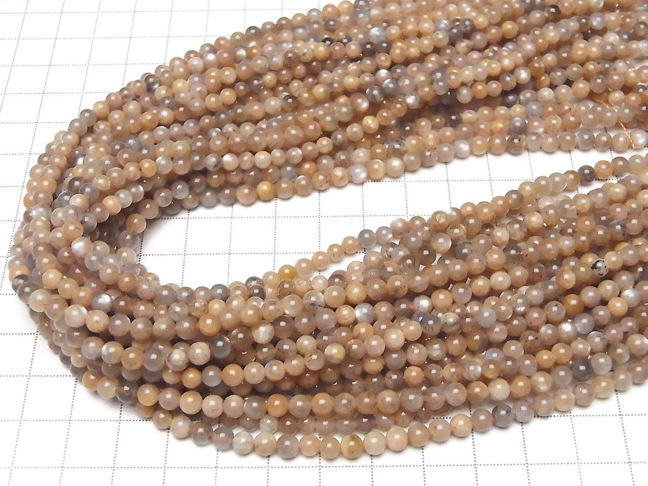 1 fil 8,79 $ ! Perles 4mm rondes en pierre de lune multicolore AA++ 1 fil (environ 38cm / 15 pouces)