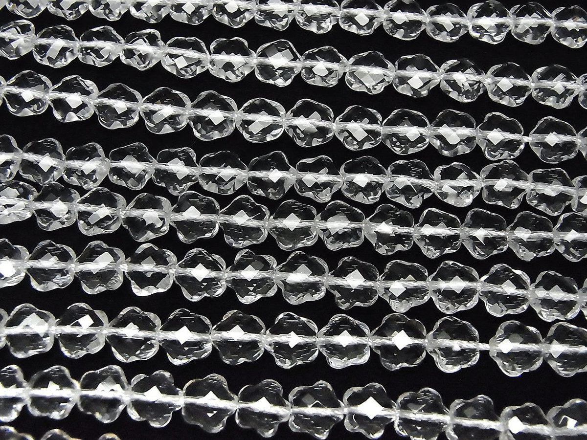 Haute Qualité ! Quartz Cristal AAA Forme Fleur 8x8x5mm perles à l'unité ou en 1 rang (env. 15inch / 38cm)