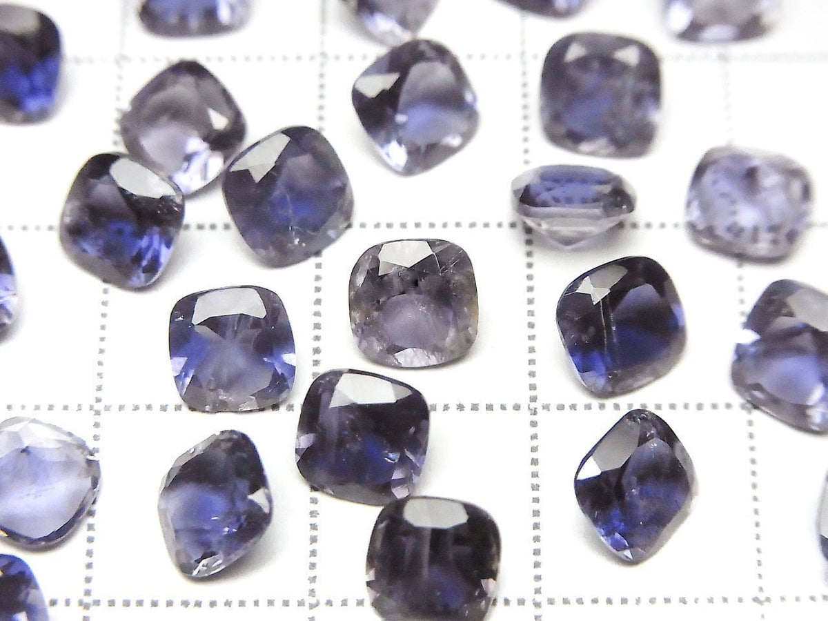 Iolite de haute qualité AAA Pierre lâche facettée carrée 6x6mm 3pcs