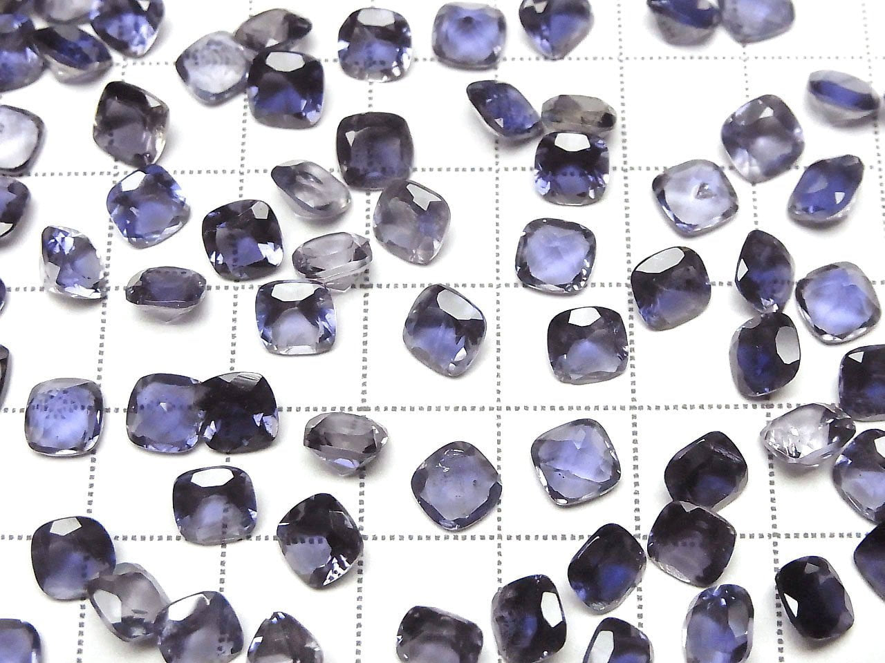 Iolite de haute qualité AAA Pierre lâche facettée carrée 6x6mm 3pcs