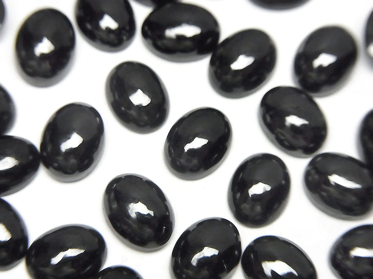 Black Spinel AAA Oval Cabochon 8x6mm 5pcs