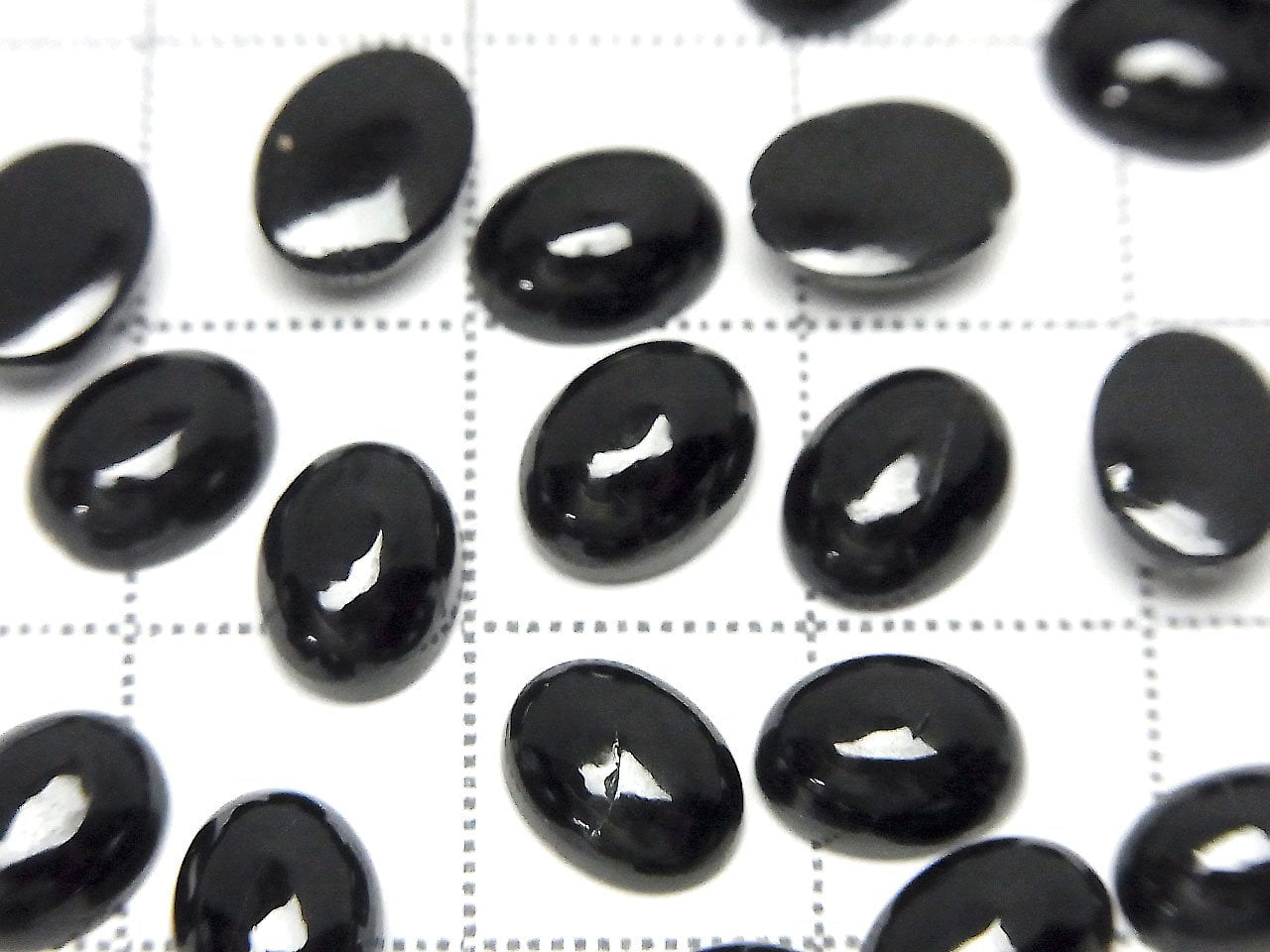 Black Spinel AAA Oval Cabochon 8x6mm 5pcs