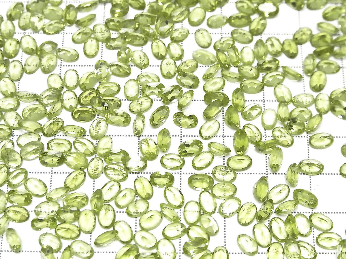 Péridot AAA de haute qualité, pierre individuelle ovale facettée 6x4mm, lot de 5