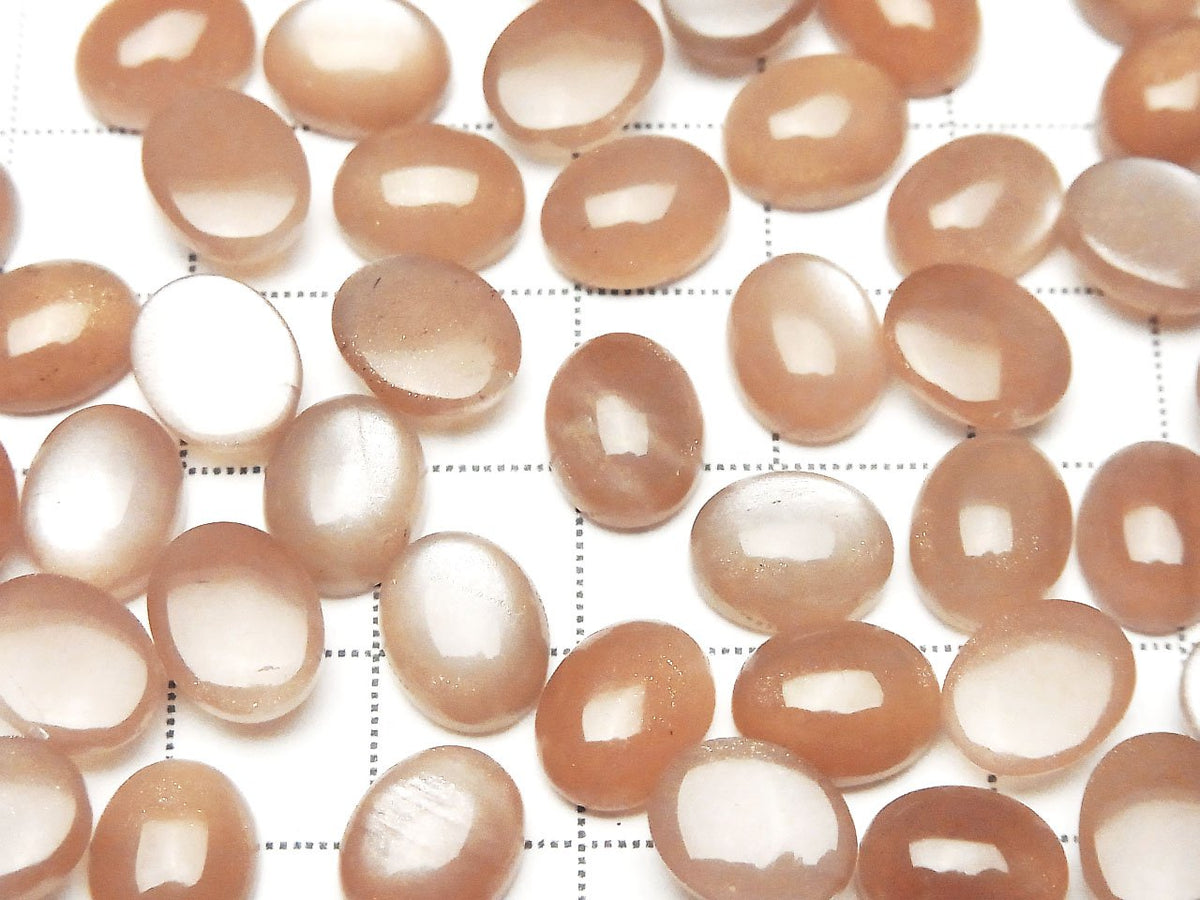 Pfirsich-Moonstone AA++ Ovale Cabochon 10x8mm 4Stk