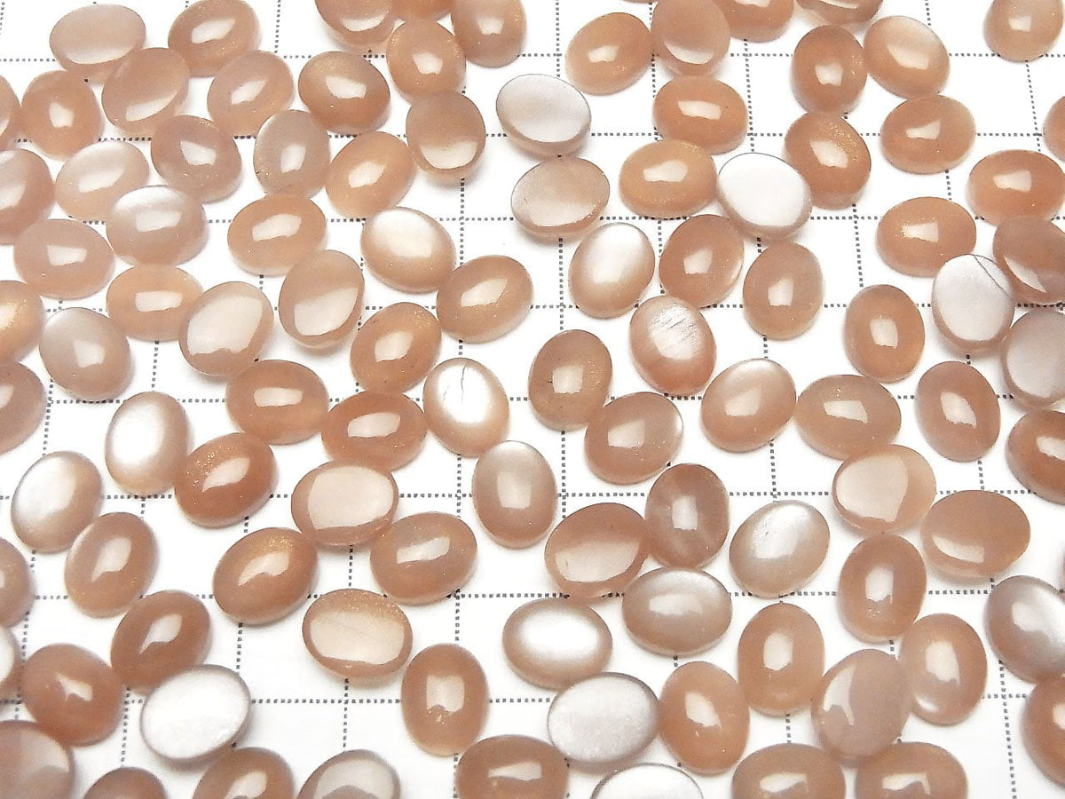 Pfirsich-Moonstone AA++ Ovale Cabochon 10x8mm 4Stk