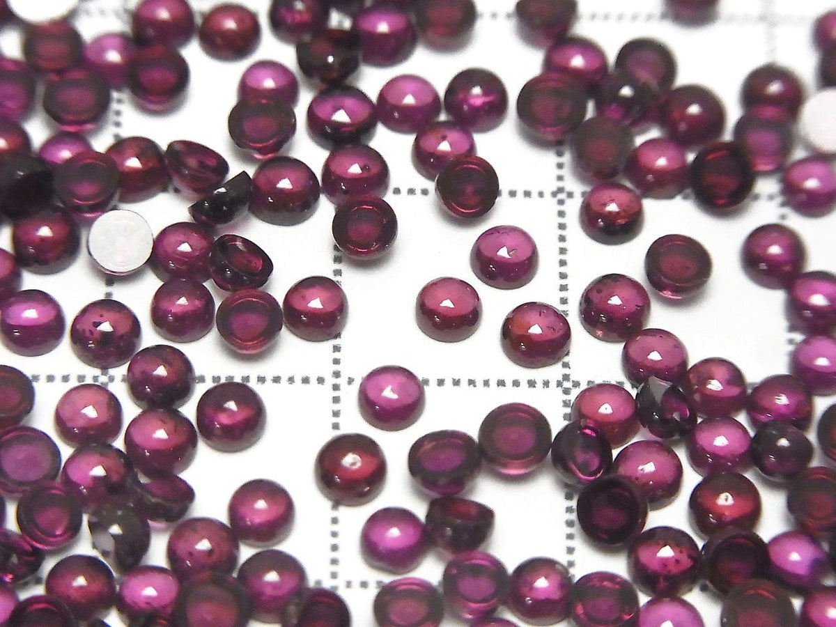 Grenat Rhodolite de haute qualité Cabochon rond AAA 3x3mm 10pcs