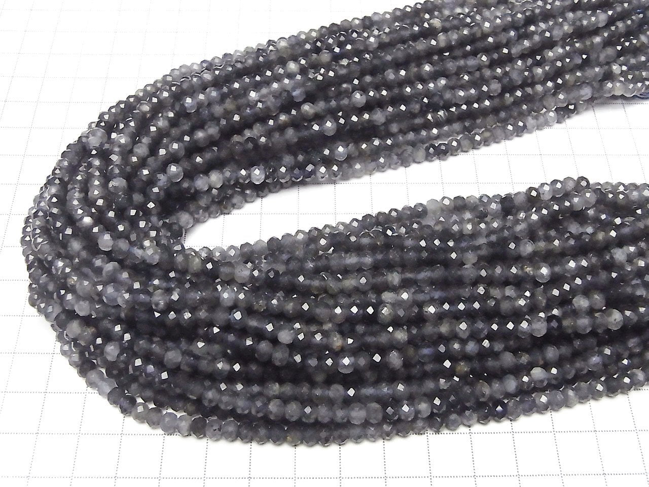 Hochwertig! Iolith AA Facettierte Knopf-Rondelle 5x5x3.5mm 1Strang Perlen (ca. 15 Zoll/37 cm)