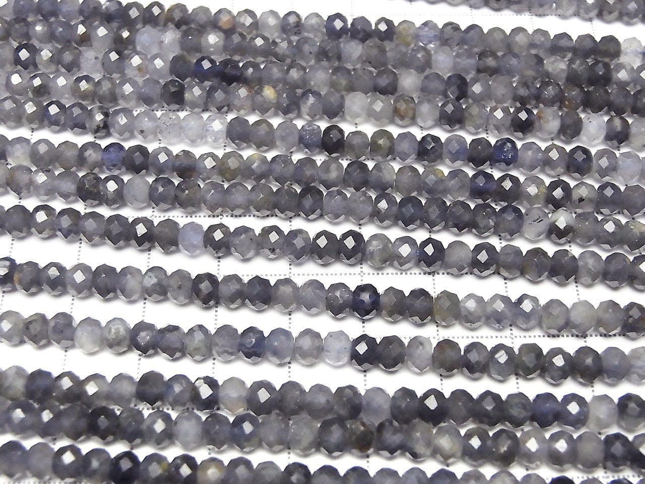 Hochwertig! Iolith AA Facettierte Knopf-Rondelle 5x5x3.5mm 1Strang Perlen (ca. 15 Zoll/37 cm)