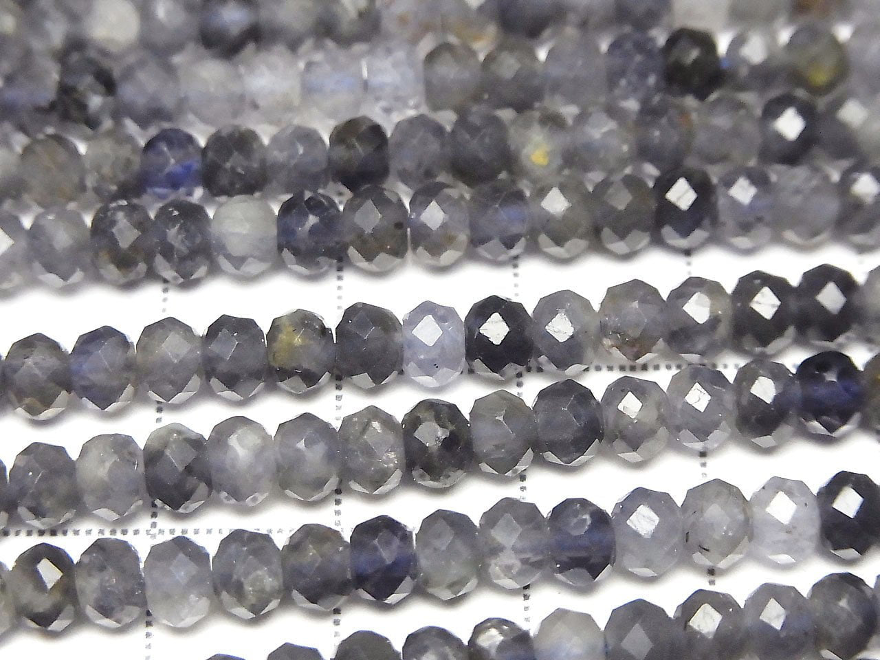 Hochwertig! Iolith AA Facettierte Knopf-Rondelle 5x5x3.5mm 1Strang Perlen (ca. 15 Zoll/37 cm)