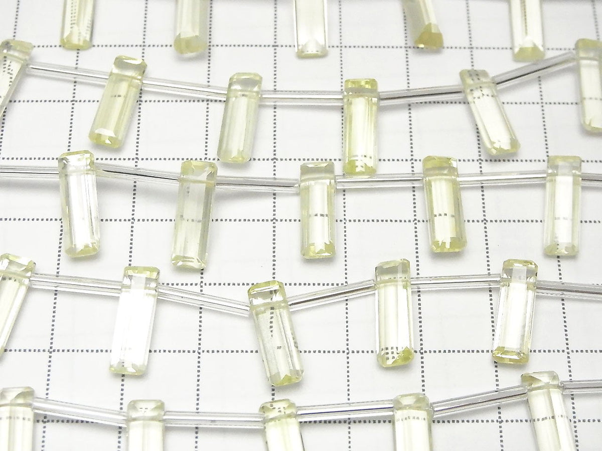 High Quality Lemon Quartz AAA Rectangle Faceted 15x5mm 1strand beads (8pcs)