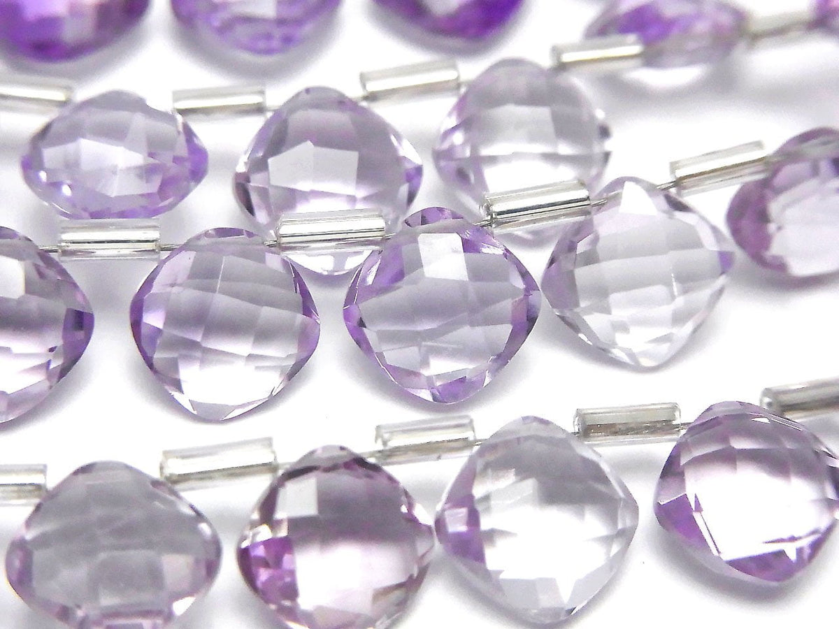Hochwertiger Rosa Amethyst AAA Diamantform (Kissen-Schliff) 9x9mm Halbe oder 1 Strang (18 Stück)