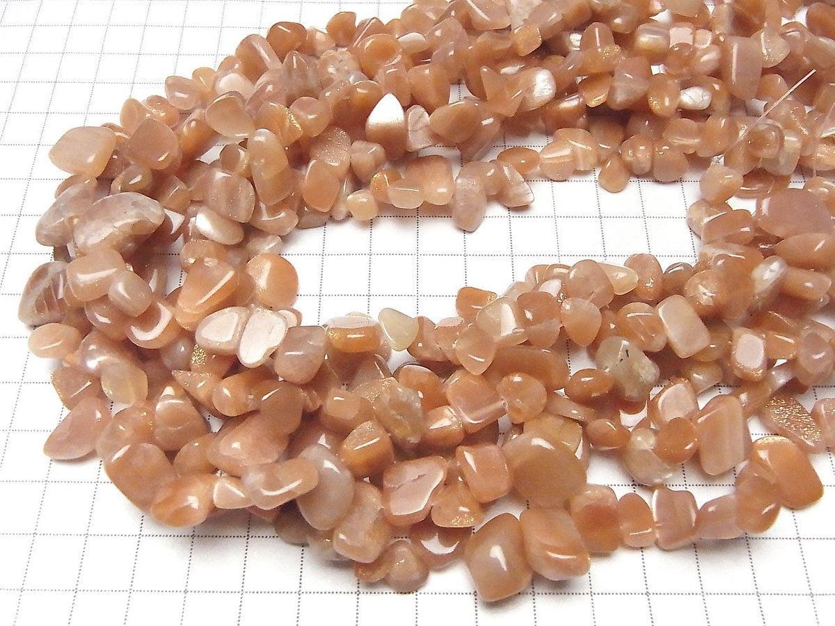 Orange Moonstone AA+ Flat Nugget Top Side Drilled Hole 1strand beads (aprx.14inch / 35cm)
