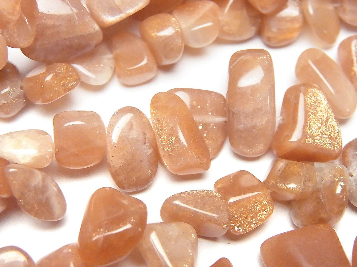 Orange Moonstone AA+ Flat Nugget Top Side Drilled Hole 1strand beads (aprx.14inch / 35cm)