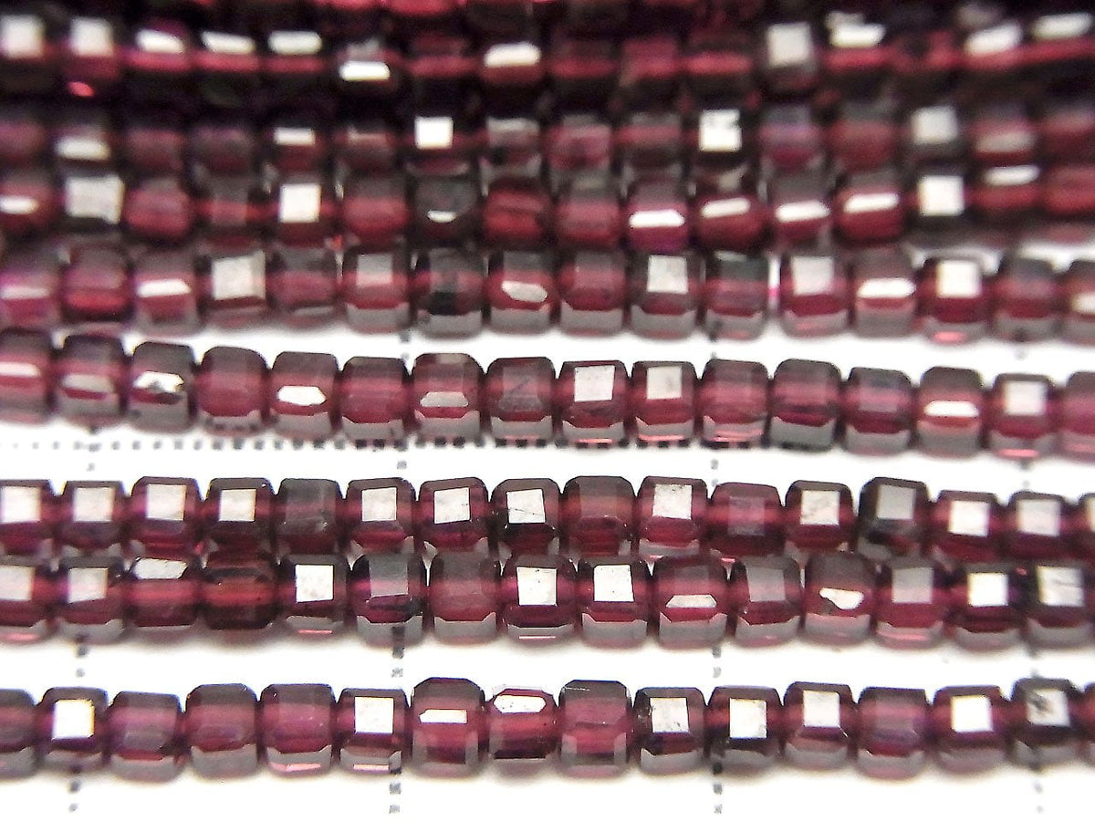 High Quality! Garnet AAA- Cube Shape 2x2x2mm 1strand beads (approx. 15 inches/37 cm)