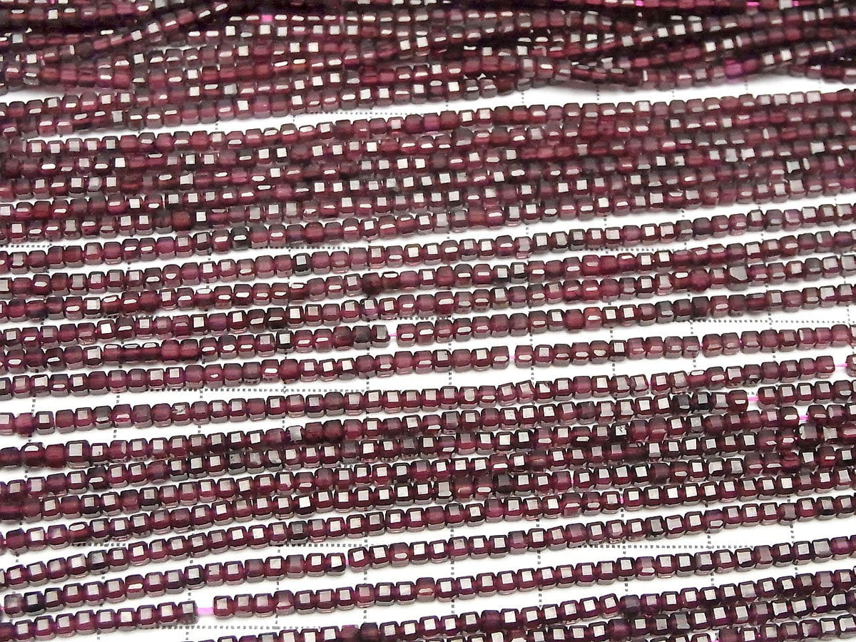 High Quality! Garnet AAA- Cube Shape 2x2x2mm 1strand beads (approx. 15 inches/37 cm)