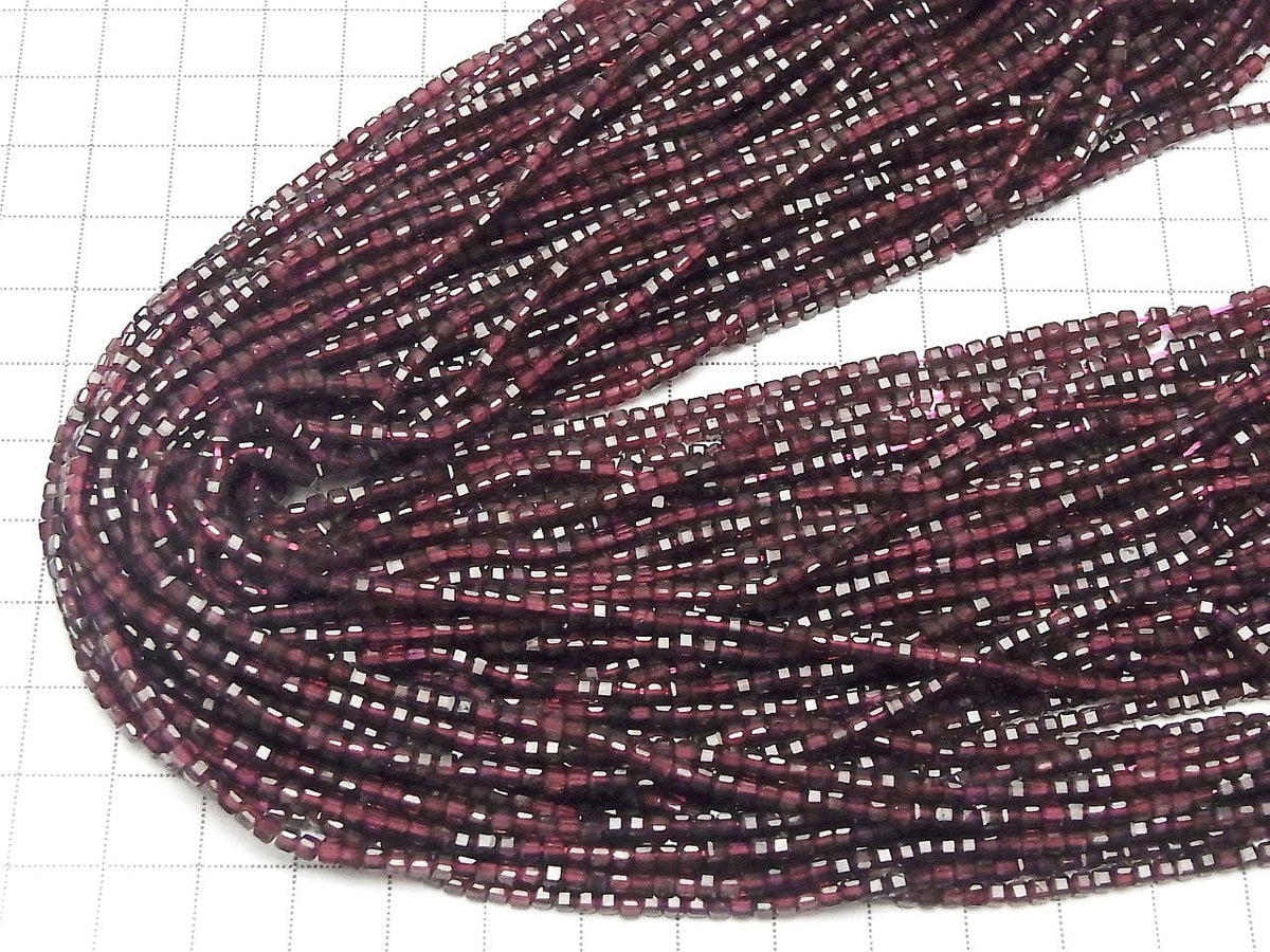 High Quality! Garnet AAA- Cube Shape 2x2x2mm 1strand beads (approx. 15 inches/37 cm)