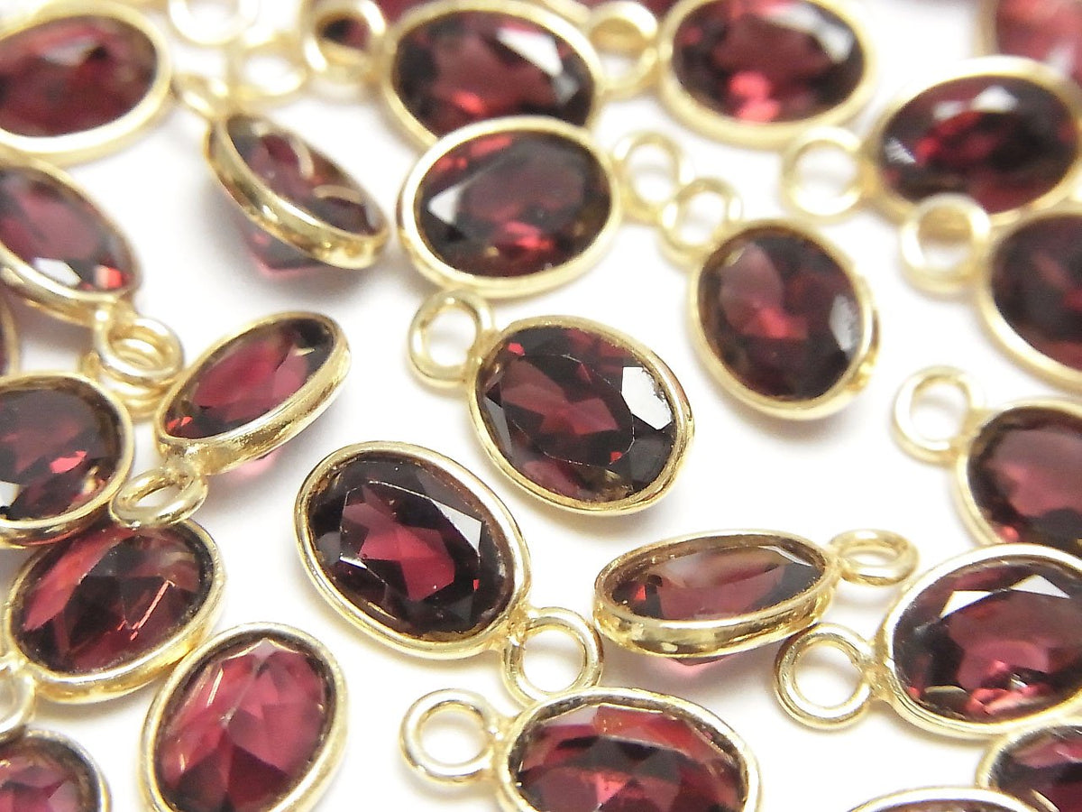 High Quality Rhodolite Garnet AAA Bezel Setting Oval Faceted 8x6mm 18KGP 2pcs