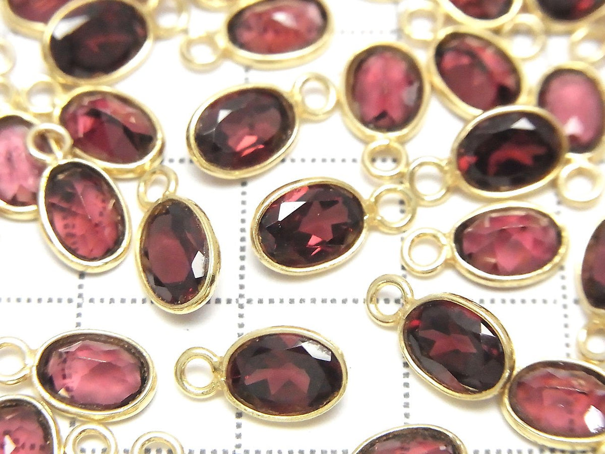 High Quality Rhodolite Garnet AAA Bezel Setting Oval Faceted 8x6mm 18KGP 2pcs