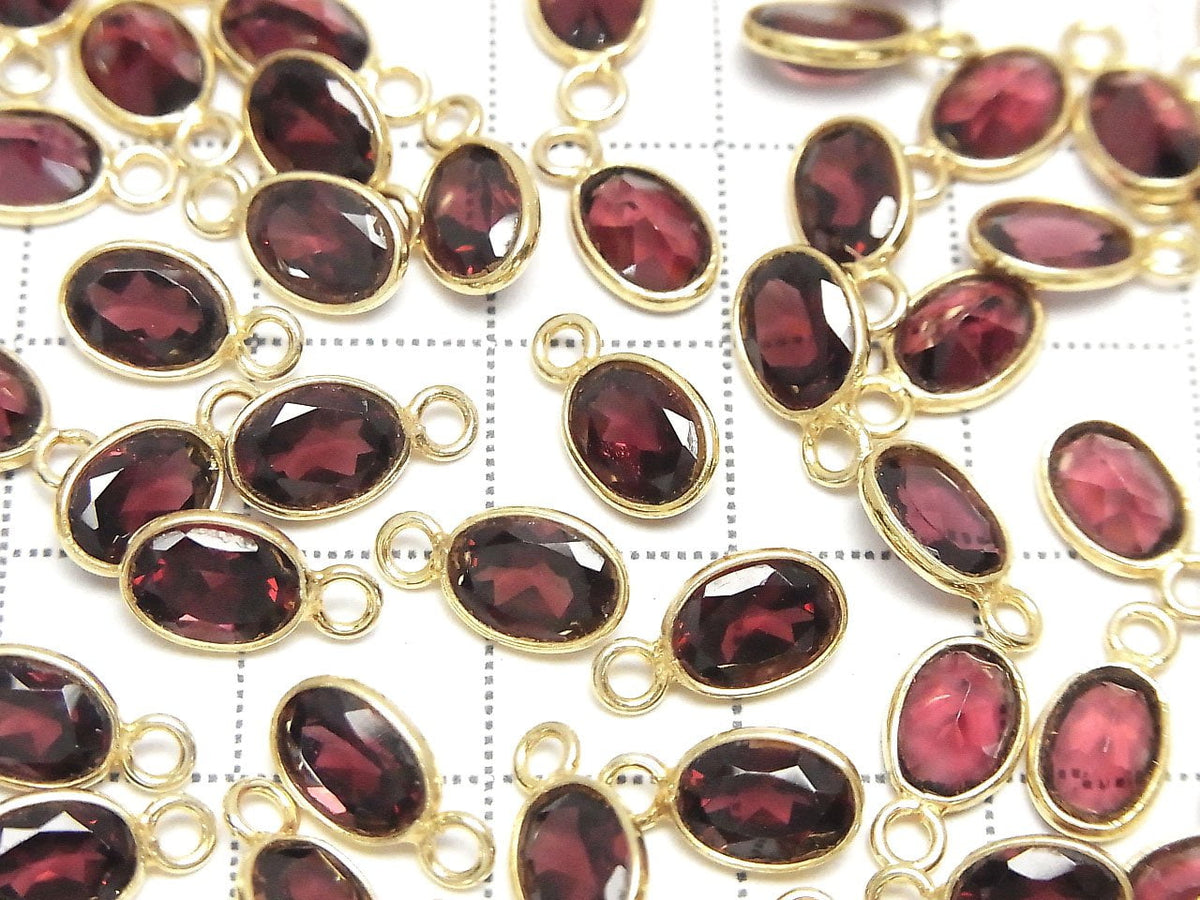 High Quality Rhodolite Garnet AAA Bezel Setting Oval Faceted 8x6mm 18KGP 2pcs