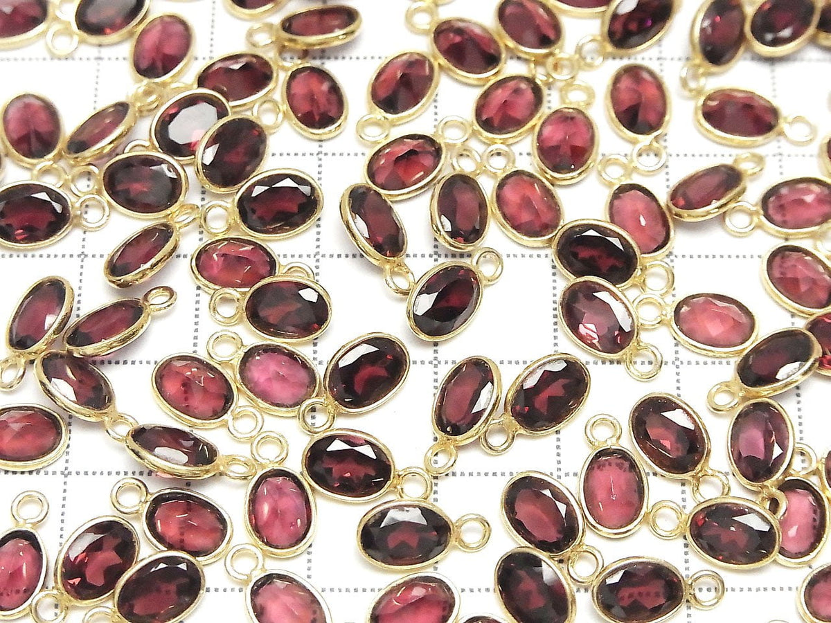High Quality Rhodolite Garnet AAA Bezel Setting Oval Faceted 8x6mm 18KGP 2pcs