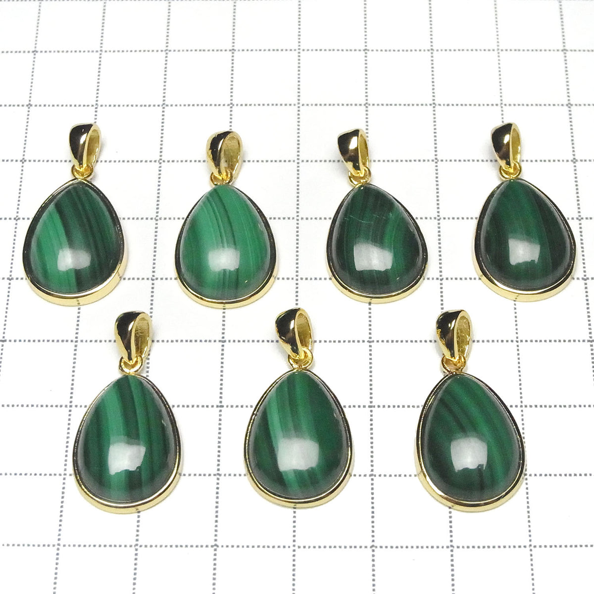 孔雀石 AAA 梨形吊墜 20x15mm 18KGP 1個