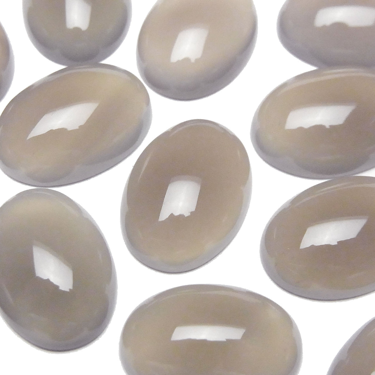 灰色縞瑪瑙 AAA 橢圓形素面蛋面 18x13mm 3顆
